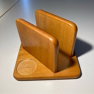 Wooden Napkin Holder Furio Home Salt Pepper Vintage Kitchen Table Accessories